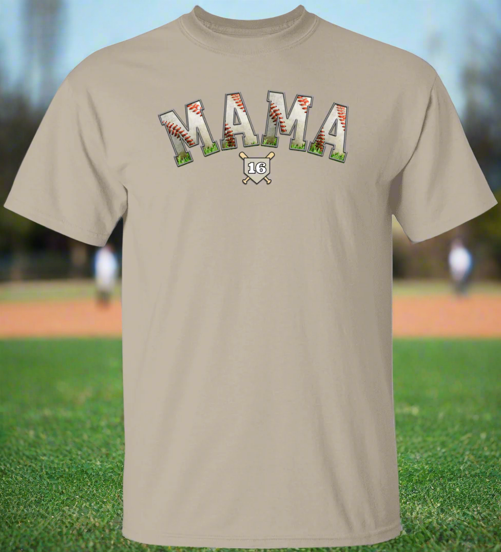 Personalized Baseball Mama T-shirt