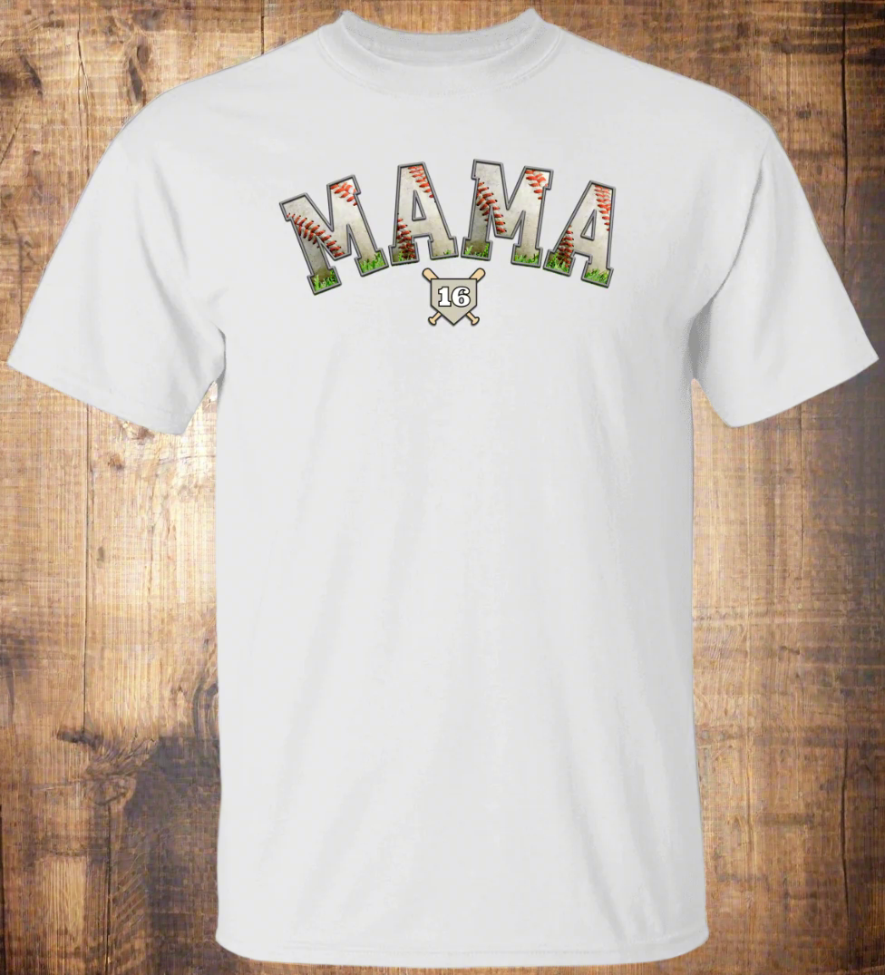 Personalized Baseball Mama T-shirt