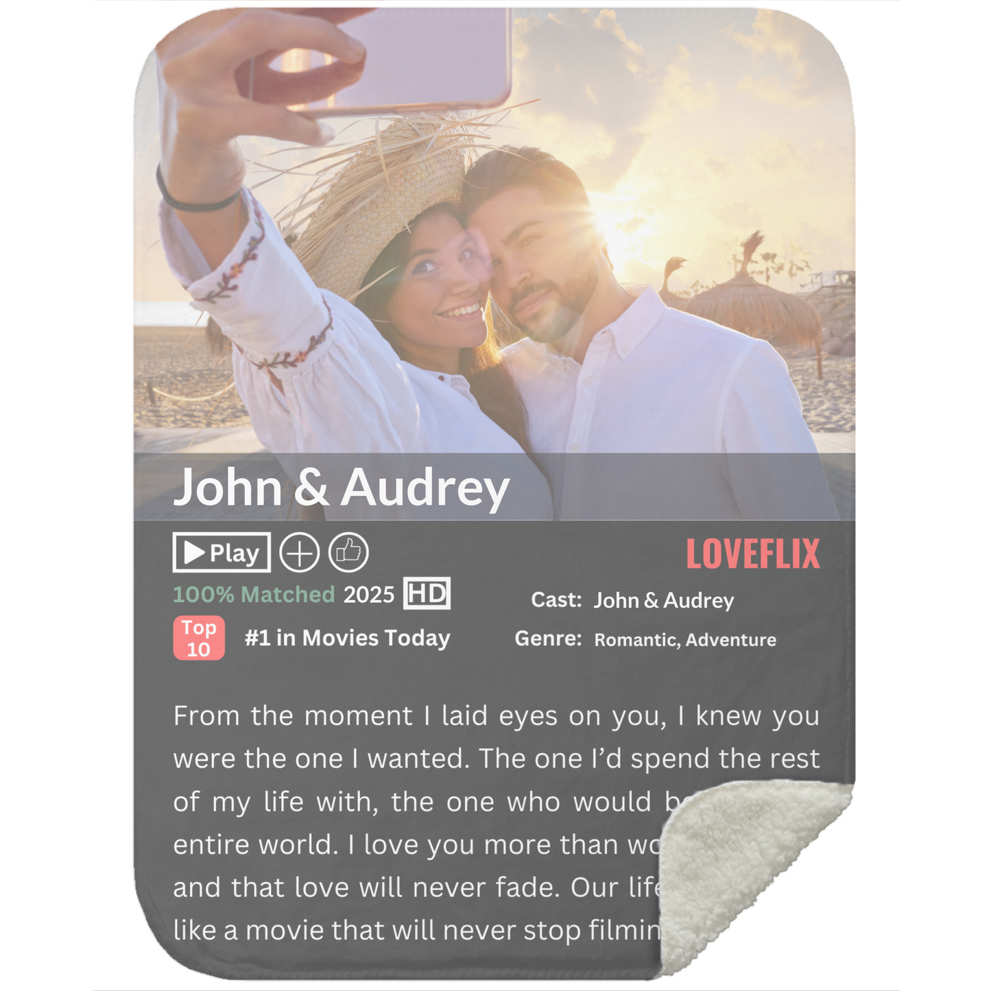 Personalized Loveflix Sherpa Blanket