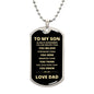 TO MY SON | FROM DAD | ALWAYS REMEMBER DOG TAG