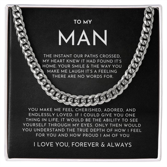 Gift for Husband, Boyfriend | To My Man | Cuban Link Chain