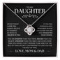To My Daughter, Love Mom & Dad | Love Knot Necklace