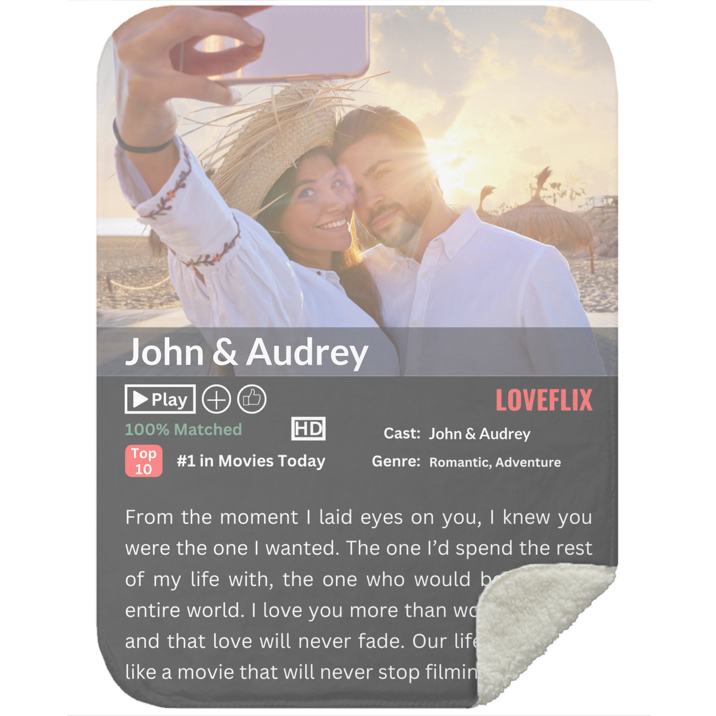 Personalized Loveflix Sherpa Blanket