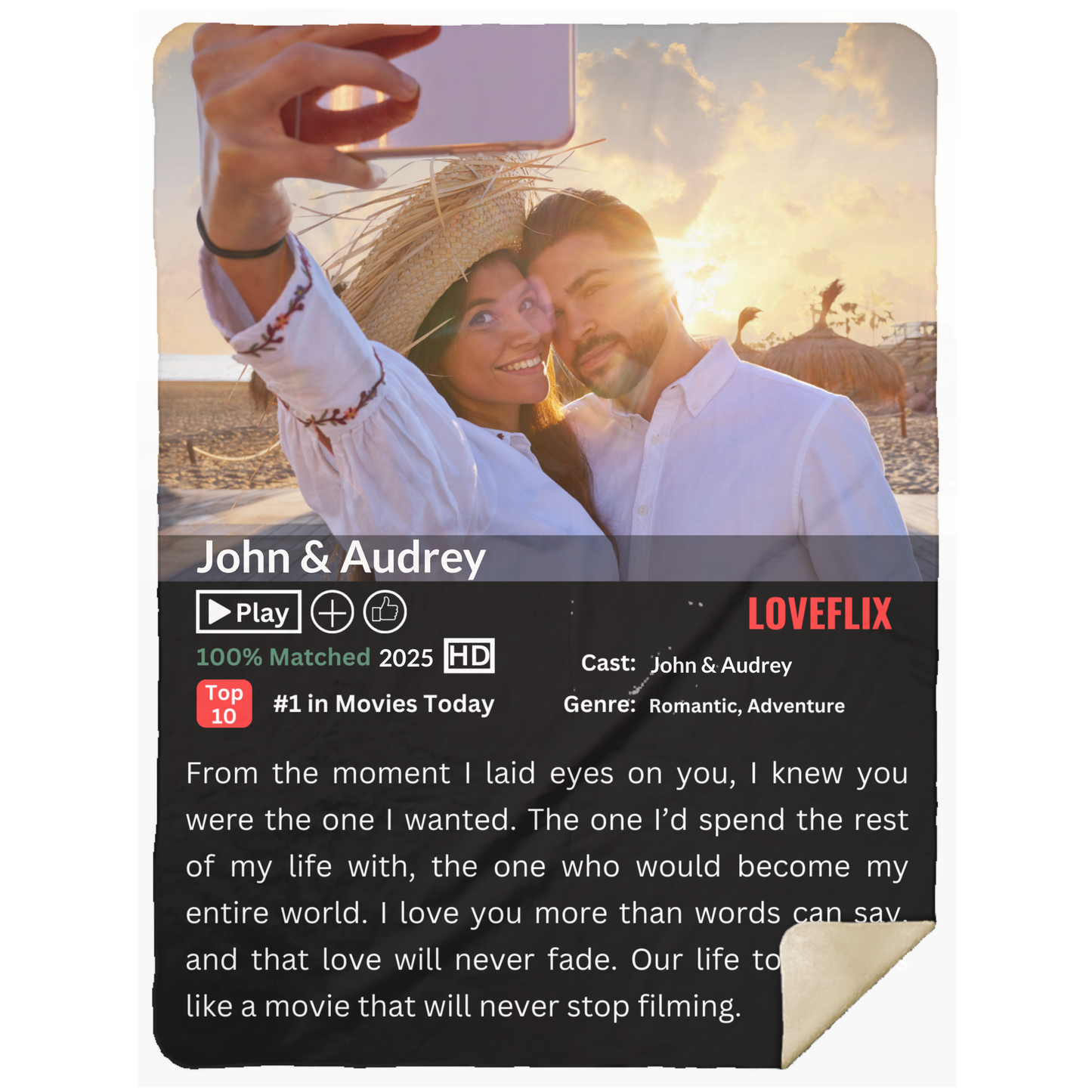 Personalized Loveflix Sherpa Blanket