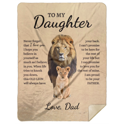 To My Daughter Lion | Premium Sherpa Blanket