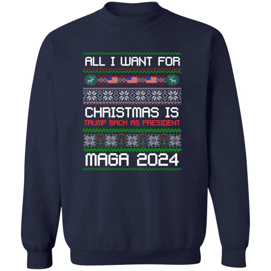 Trump Back MAGA 2024 Ugly Sweater