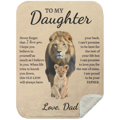 To My Daughter Lion | Premium Sherpa Blanket