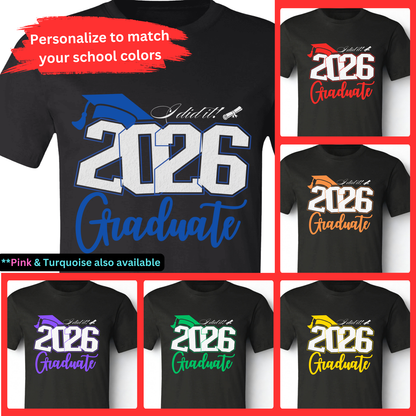 Personalized Graduation Shirt for Grad & Proud Family | Custom Name, School & Photo