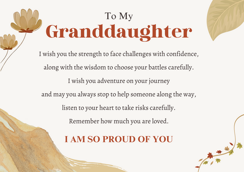 Granddaughter | I am so proud of you | Message Card