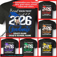 Personalized Graduation Shirt for Grad & Proud Family | Custom Name, School & Photo
