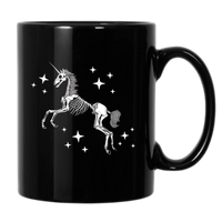 Unicorn Skeleton Spirit Animal Black Mug