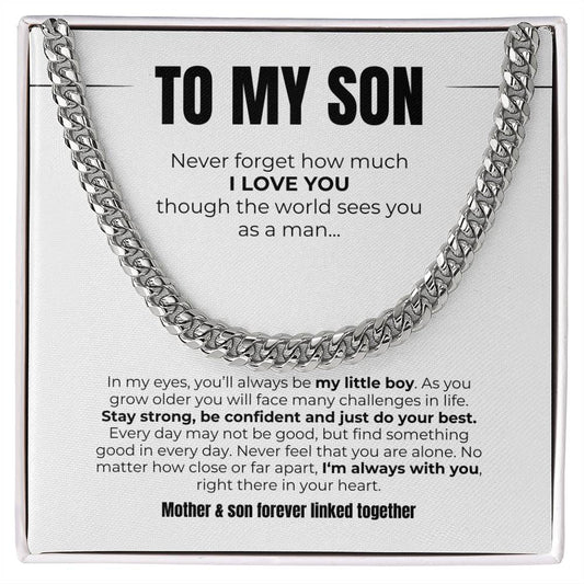 To My Son | Mother & Son Forever Linked Together Necklace | Christmas Gift