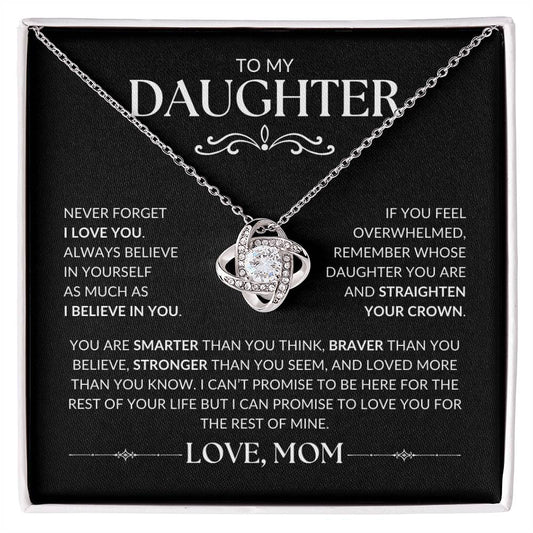 To My Daughter, Love Mom  |  Love Knot Necklace