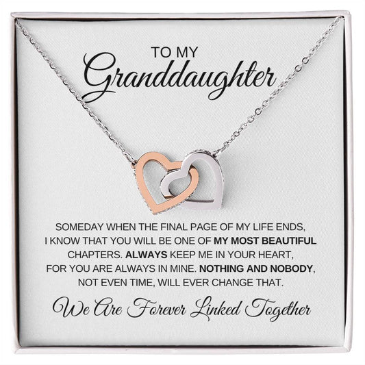 💓🎁To My Granddaughter, Linked Together | Interlocking Hearts Necklace