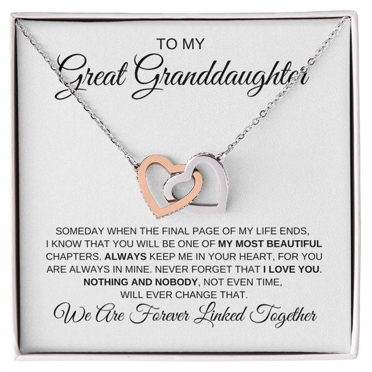 Gifts for Great Granddaughter | Interlocking Hearts Necklace