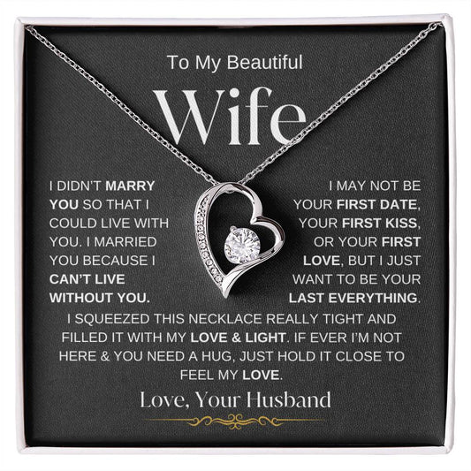 To My Beautiful Wife | Forever Love Necklace - BW2