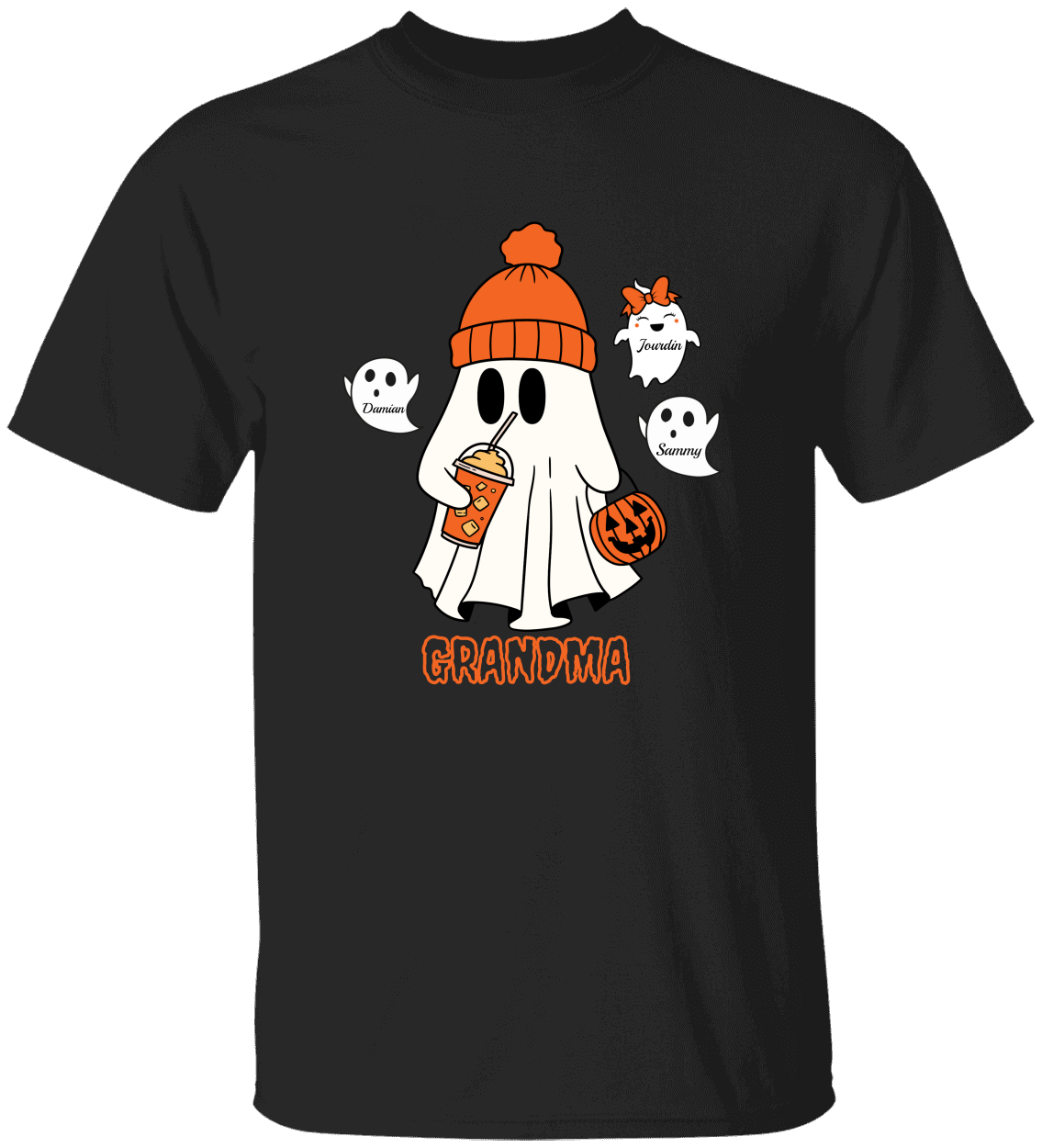 Grandma Ghost Tshirt | Halloween | Personalized (up to 9 kids)