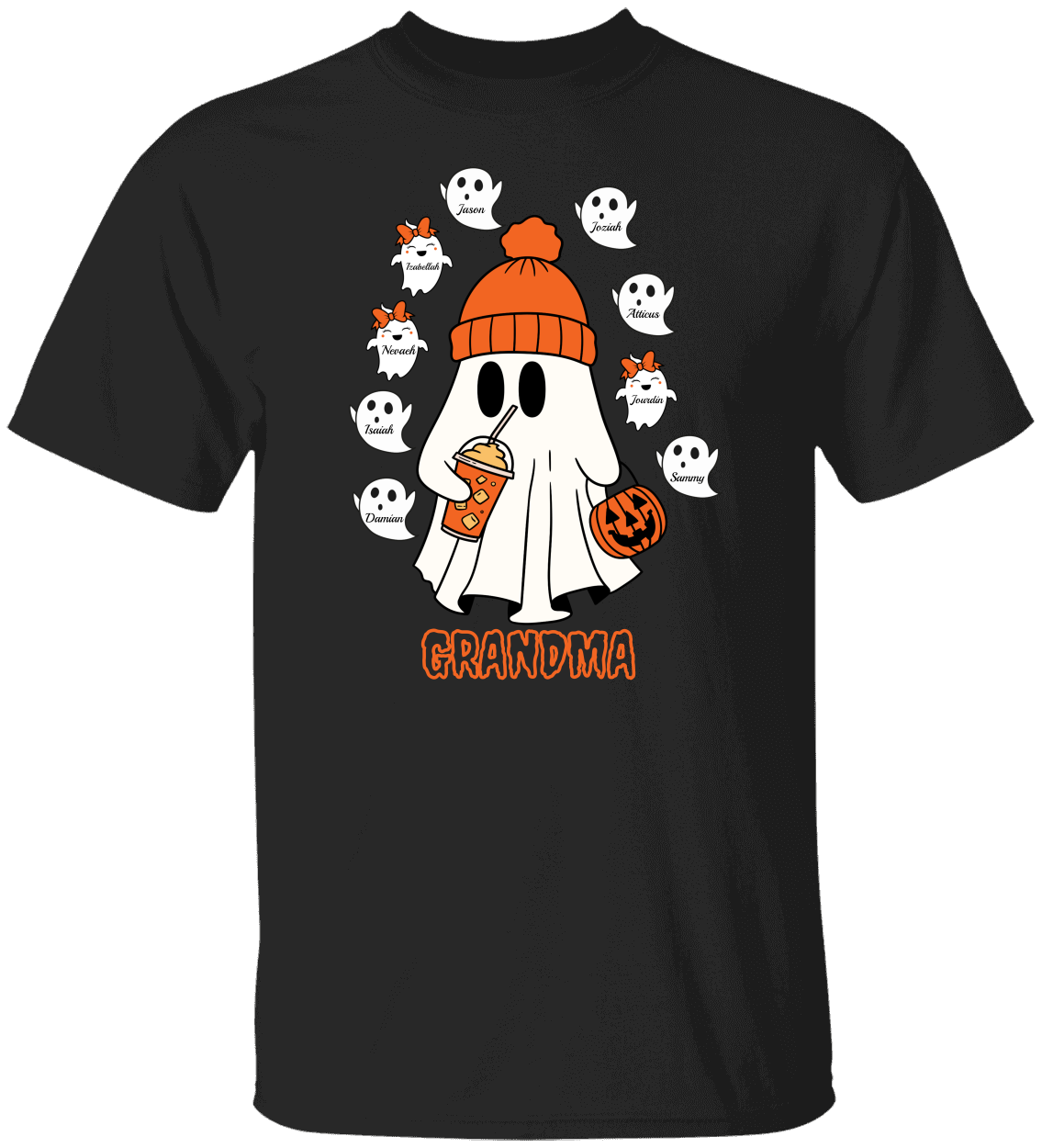 Grandma Ghost Tshirt | Halloween | Personalized (up to 9 kids)