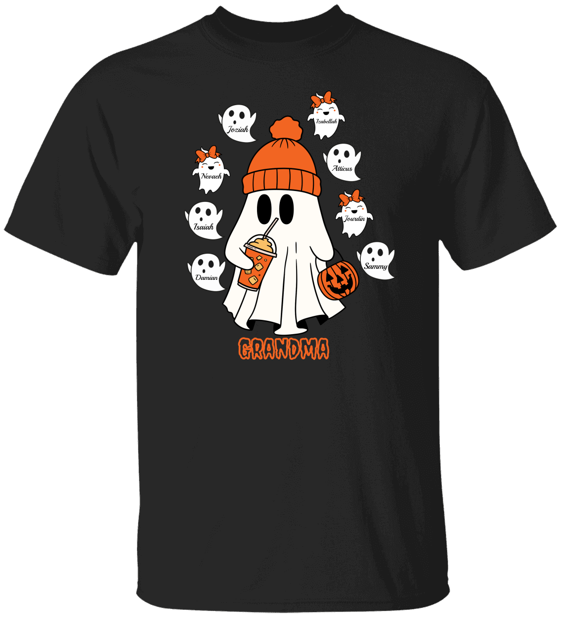 Grandma Ghost Tshirt | Halloween | Personalized (up to 9 kids)